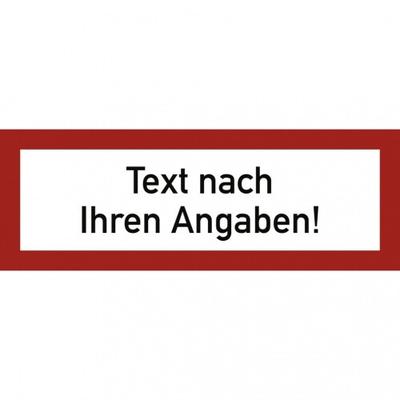 Dreifke® Schild, Brandschutzzeichen - Text nach Ihren Angaben, Kunststoff, 297x105 mm