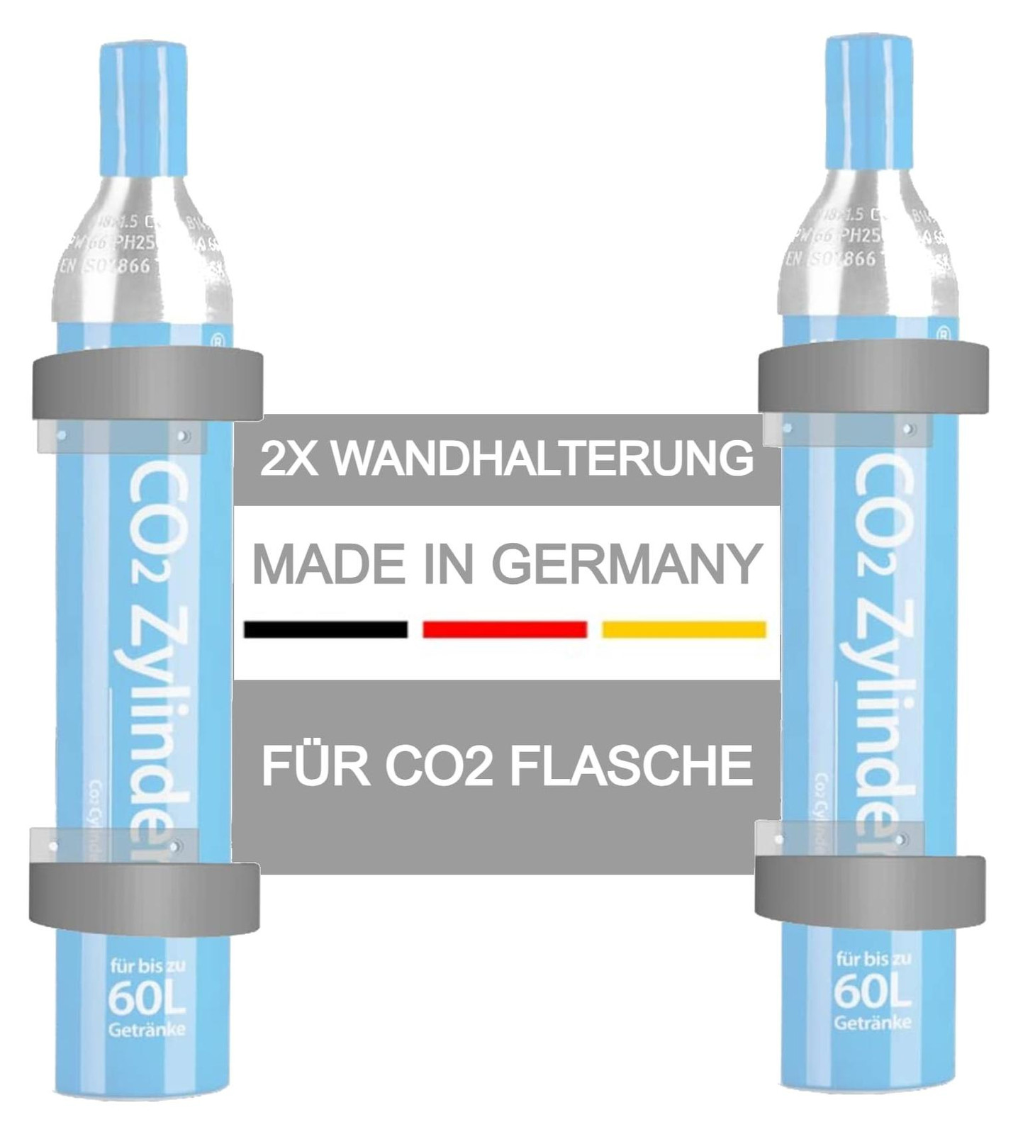Dripio Set van 2 CO2-fleshouders compatibel met SodaStream 60 liter