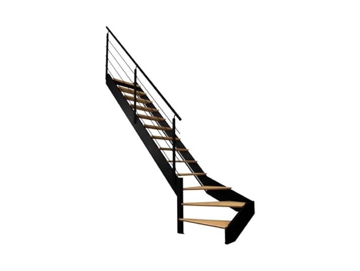 SPECTRA - Escalier quart tournant gauche à LED intégrées\, noir