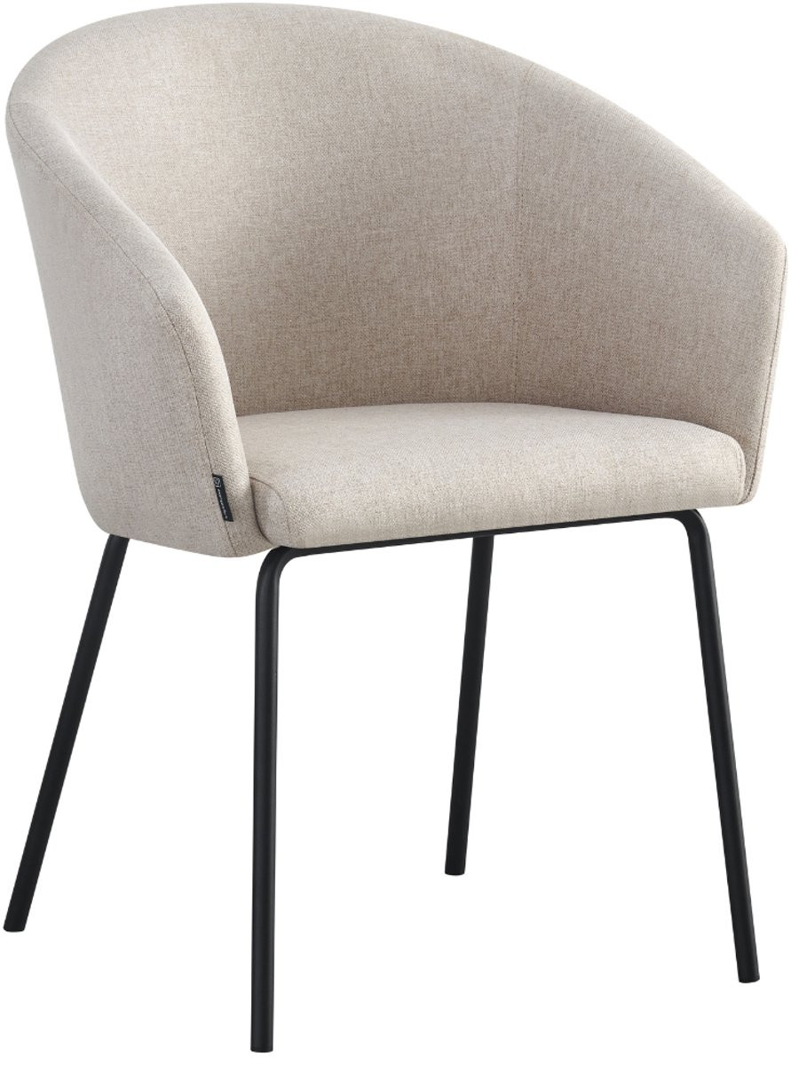 ExitoDesign NUVIO Eetkamerstoel met armleuningen - Beige en Metaal - Modern