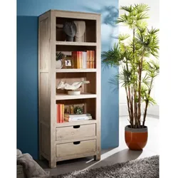 Regal Akazie 65x42x180 white stone getüncht  NATURE WHITE #50