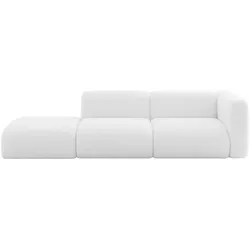 SOFA Ottomane Rechts MIRA-S3 296x89x70 Weiß Bouclé