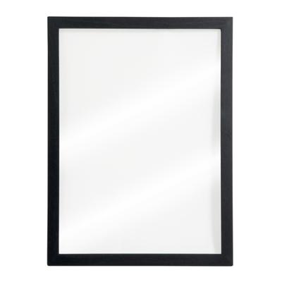 Securit® Transparente Wandtafel "Woody" – Holz mit schwarz lackiertem Finish – 2 Kreidemarker (Schwarz und Weiß) und Montageset inklusive – 40x60cm