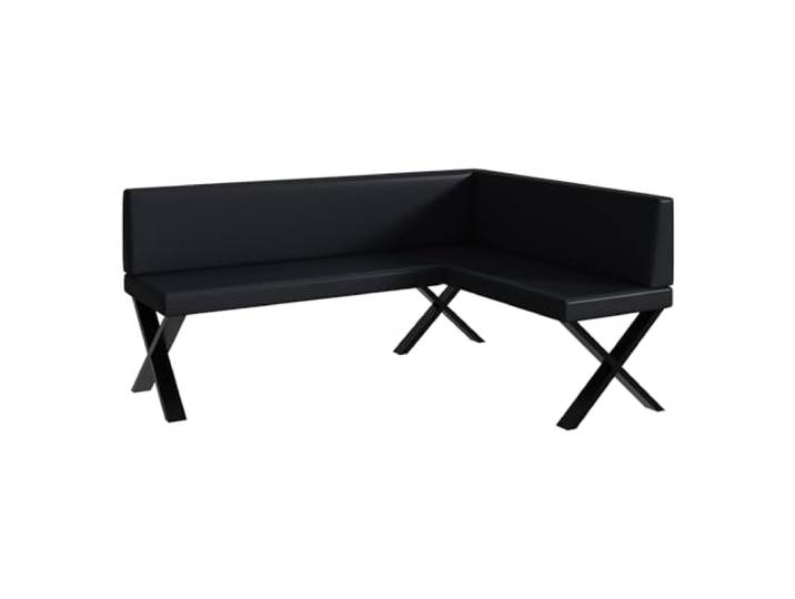 MEBLINI Eckbank für Esszimmer - Küchenbank - Essecke - Sitzecke Küche - Toni - X-Beine 128x168x87cm Rechts - Schwarz Kunstleder