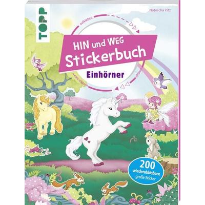 Das Hin-und-weg-Stickerbuch. Einhörner