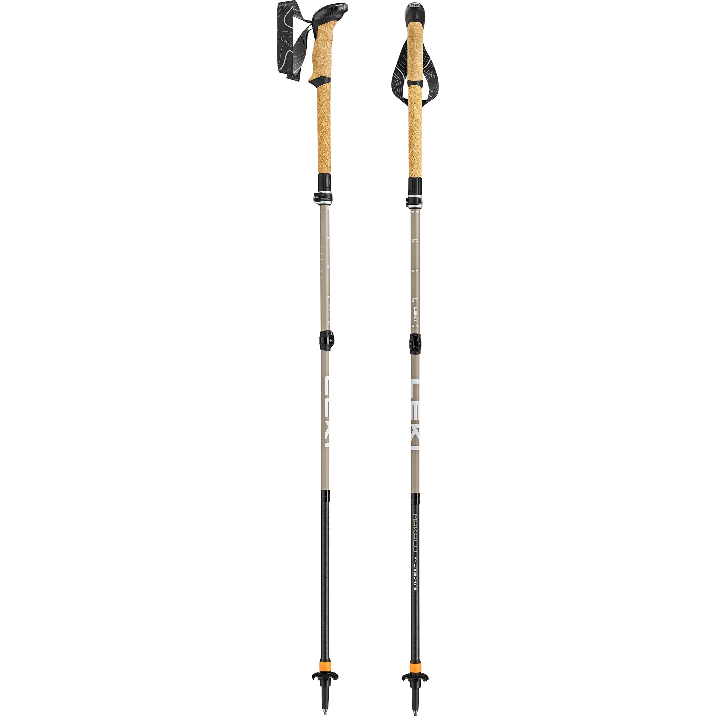 Leki Makalu FX Carbon AS Compact Wanderstöcke Wanderstöcke & Trekkingstöcke beige Größe 100-120cm Camping