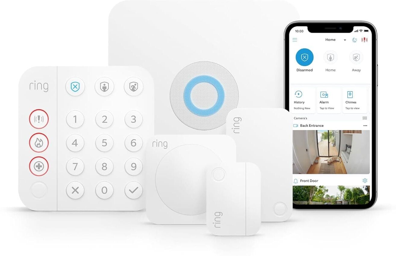 Ring Alarm Pack - Smart Home Security System by Amazon, Assisted Monitoring Option, Works with Alexa, No Long-Term Commitments, New