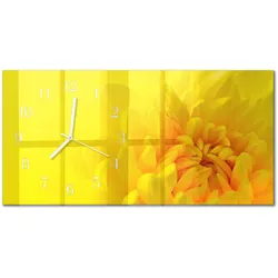 WANDUHR aus Glas 60x30 cm - Blume