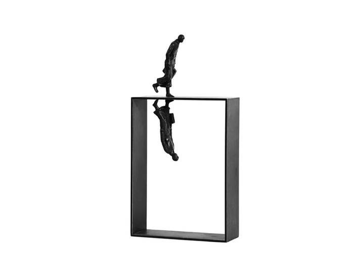 Sculpture de personnage réaliste, artisanat en métal, support inversé, Figurines décoratives, accessoires de décoration pour la maison