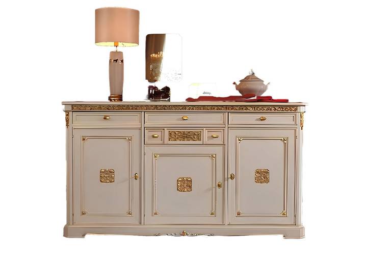 Xlmoebel Kommode Weiße Anrichte aus massivem Holz mit elegantem Design (Kommode, Kommode), Hergestellt in Europa