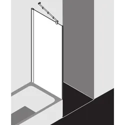 Kermi Diga Seitenwand verkürzt DITVD07516VPK 75x160cm, silber hochglanz, ESG klar Clean