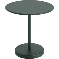 Muuto Linear Steel Tisch, Ø 70 cm, dunkelgrün