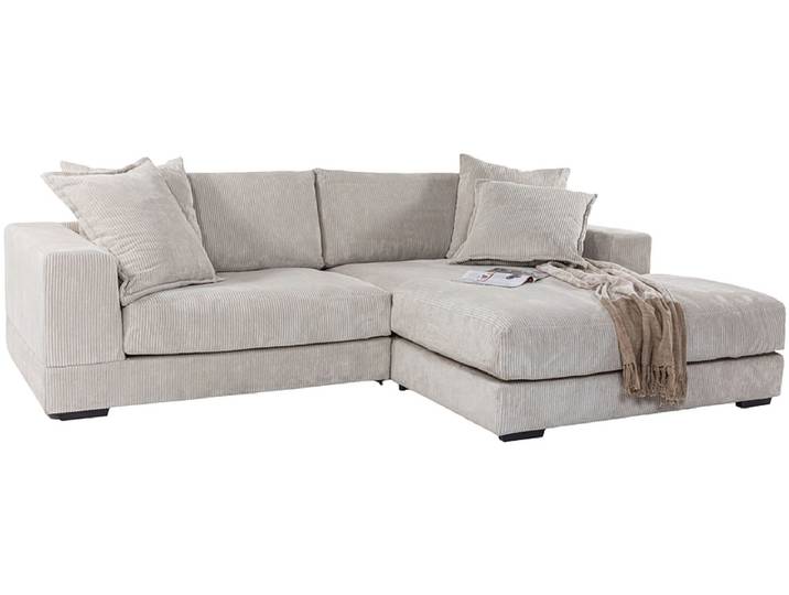 Ecksofa SUNNY Cord-Stoff cream