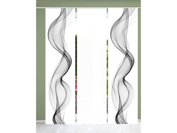 Schiebevorhang Edmonton 60 x 245 x 0cm Grau 3er Set