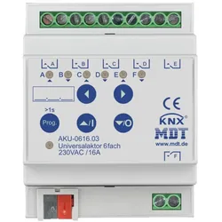 MDT Technologies Universalaktor AKU 6-fach 4TE Reiheneinbaugerät, 16A, 230VAC, 100μF, AKU-0616.03