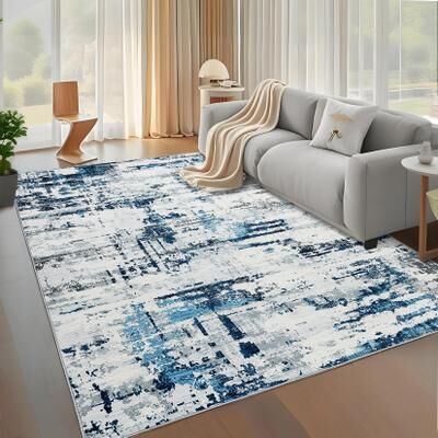 Garvee Modern Abstract Wash Distressed Area Rug