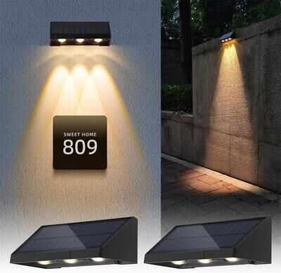 Youfap Market Waterproof Solar Wall Lamp Outdoor Garden Light For Mailbox Address House Number Facades 2 Beads rgb