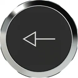 ABB MP1-7129 Drucktaster beschriftet, schwarz, flach-tastend, Frontring Kunststoff verchromt, Symbol: Pfeil