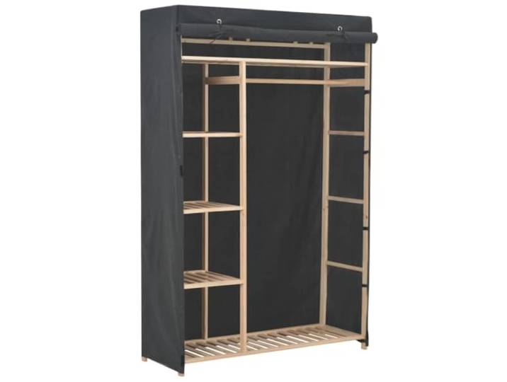 Makastle Kleiderschrank Grau Stoff 110 x 40 x 170 cm
