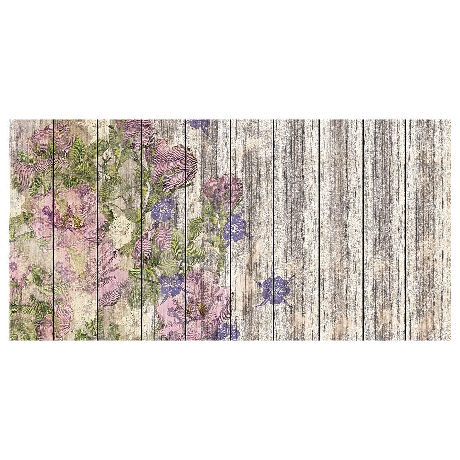 home24 Fotobehang Vintage Rose Mural Textiel 400cm