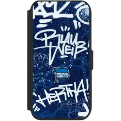 Nivocase Klapphülle für Apple iPhone 7 Handyhülle aus Kunst Leder NIVOflip schwarz Graffiti Hertha BSC (Apple iPhone 7), Smartphone Hülle, Schwarz