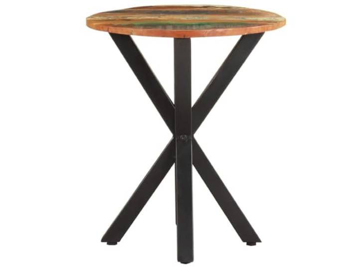 HKGNMBS Beistelltisch 48 x 48 x 56 cm aus recyceltem Massivholz Beine aus pulverbeschichtetem Eisen, industrielles Design, getrocknetes und getrocknetes Holz, Montage erforderlich