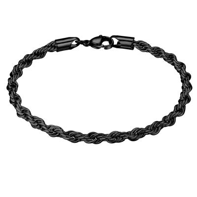 Armband TRUE REBELS "TR342" Gr. 23, schwarz, Armbänder, Herren, 23, Edelstahl, Armband