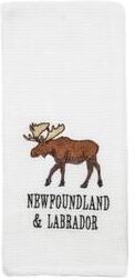 IH Casa Decor Embroidered White Waffle Kitchen Towel Moose - Set of 6