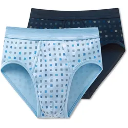 2 Schiesser Slips in Feinripp - Herren - Gr. L/6 - hellblau