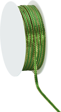 Satinband, grün-gold, 3 mm, 20 m
