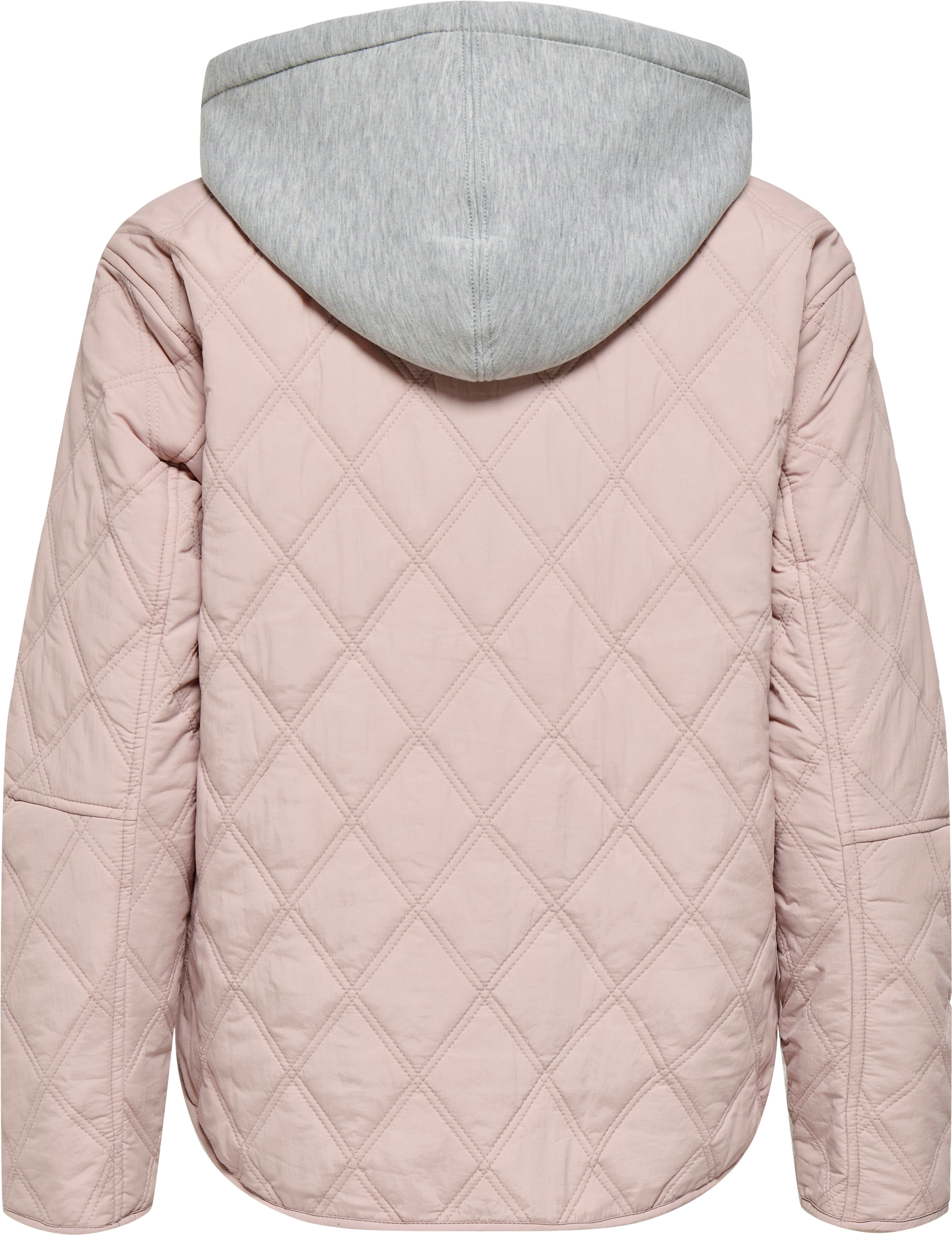 Steppjacke ONLY "ONLRISSO LIFE HOOD QUILT JACKET CC OTW", Damen, Gr. M, rosa (adobe rose), Web, Obermaterial: 100% Polyamid, unifarben, normal, Rundhals, Jacken Steppjacke, mit abnehmbarer Kapuze adobe rose M