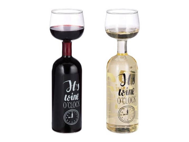 Relaxdays Weinflasche Glas Aufsatz 750 ml