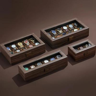 Inspire Essentials Retro Wood Grain Watch Box Multi Slot Watch Storage Case For Watch Collection 3slot