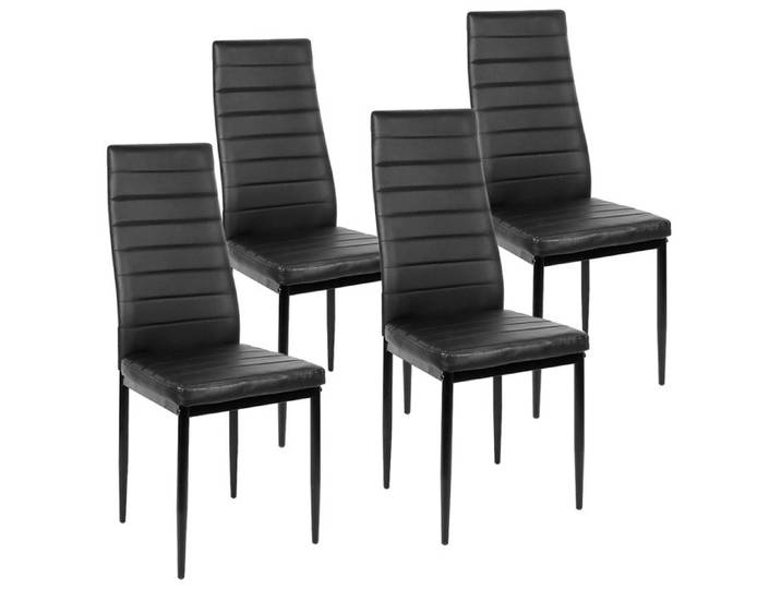 YIYI. 4PCS CHAISE DE SALLE À MANGER AVEC DOSSIER CHAISE INDIVIDUELLE POUR SALON NOIR 48*42*98CM.