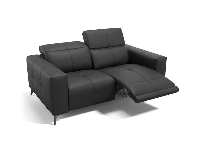 2-Sitzer Couch MARBELLA Ledersofa Kleines Sofa