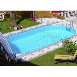 Steinbach Stahlwand Swimming Pool Set "Styria oval",blaue Poolfolie,625 x 360 x 150 cm
