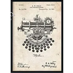 POSTER Schreibmaschine Patent A3 Rahmenlos