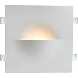 Wandeinbauleuchte Wandlampe Flurleuchte Schlafzimmer Quadratisch Weiß Gips H40cm