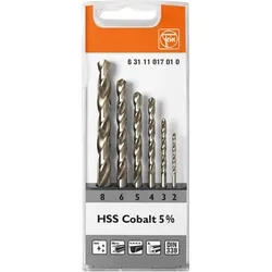 Fein, Bohrereinsatz, HSS Spiralbohrer Set Cobalt 5% 2-8 mm 6-teilig ( 63111017010 )
