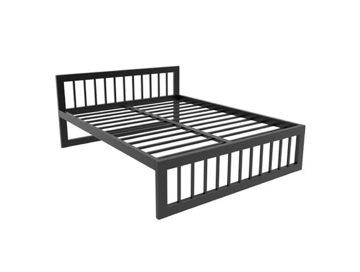 MetaloPro Metallbett 180x200 cm Ryka Vertical, Bett mit Lattenrost Schwarz Metallbett 180x200 cm, Stahl pulverbeschichtet, bis 1000 kg belastbar, inkl. Kopfteil und Lattenrost, quietschfrei