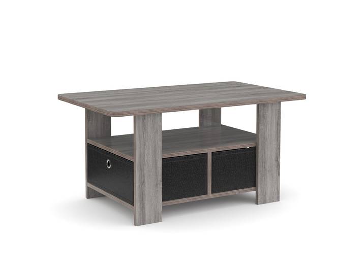 Beistelltisch BERNARDO 80 x 49 x 40 cm hellgrau/schwarz