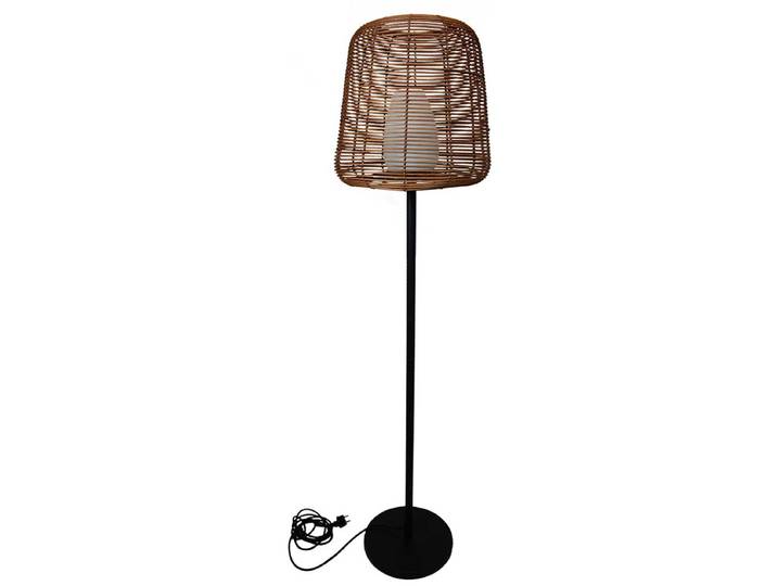 Lampadaire Ext Filaire Boheme Bois Poly Rotin H150cm