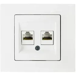 Günsan Moderna Datenbuchse 2-fach CAT6 Internet Netzwerk Weiss