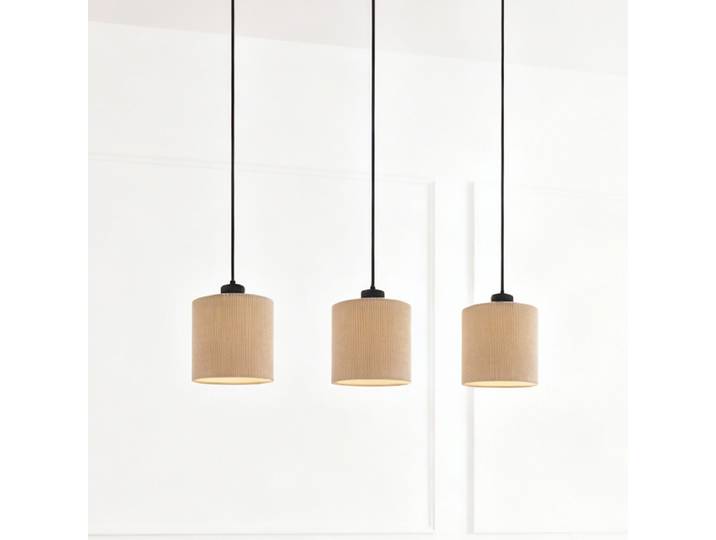 Suspension Coning 68 x 120 x 15cm Marron Velours Ampoule électrique E27