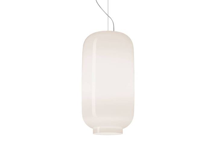 Design hanglamp Chouchin 2 Bianco, dimbaar, wit / opaal, Keuken, Glas, Design, hanglamp
