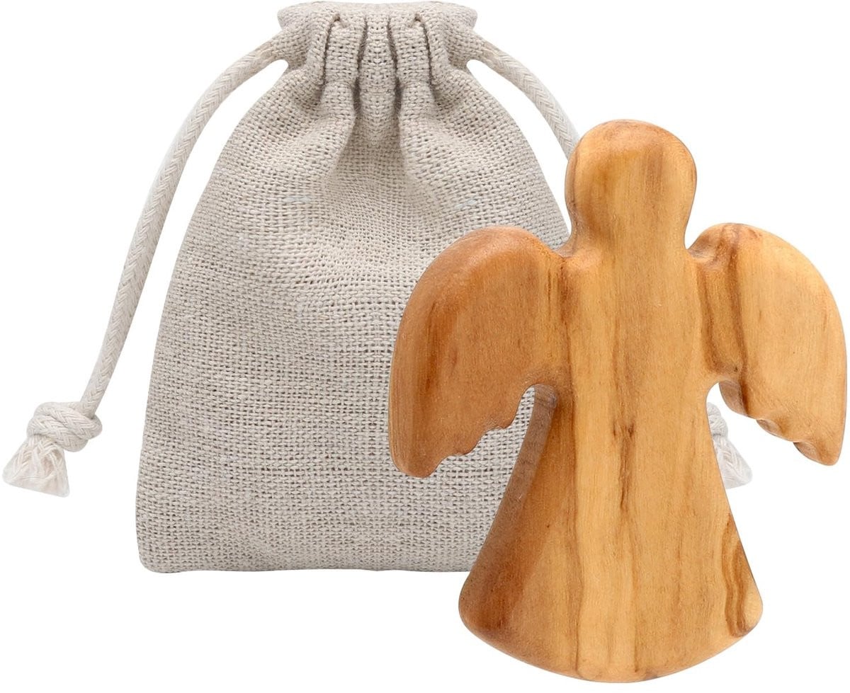 Dailygoods Houten Geluksbrenger Beschermengel Uniek Design