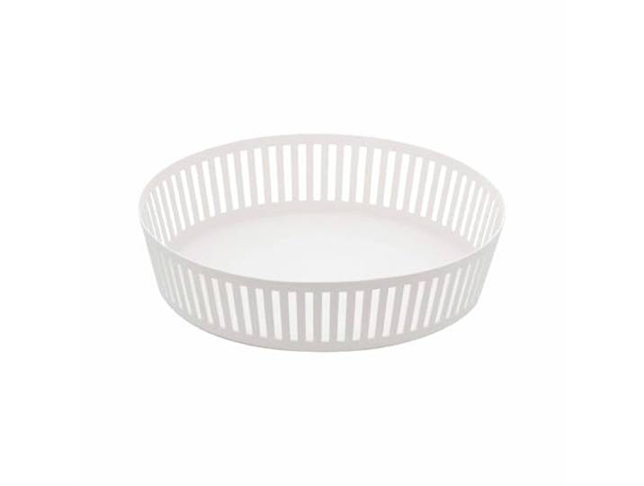 YAMAZAKI TOWER Corbeille à fruits plate\, en acier - pour comptoir de cuisine\, Panier Rond\, Bol décoratif - 25 x 25 x 5\,5 cm\, design japonais\, blanc