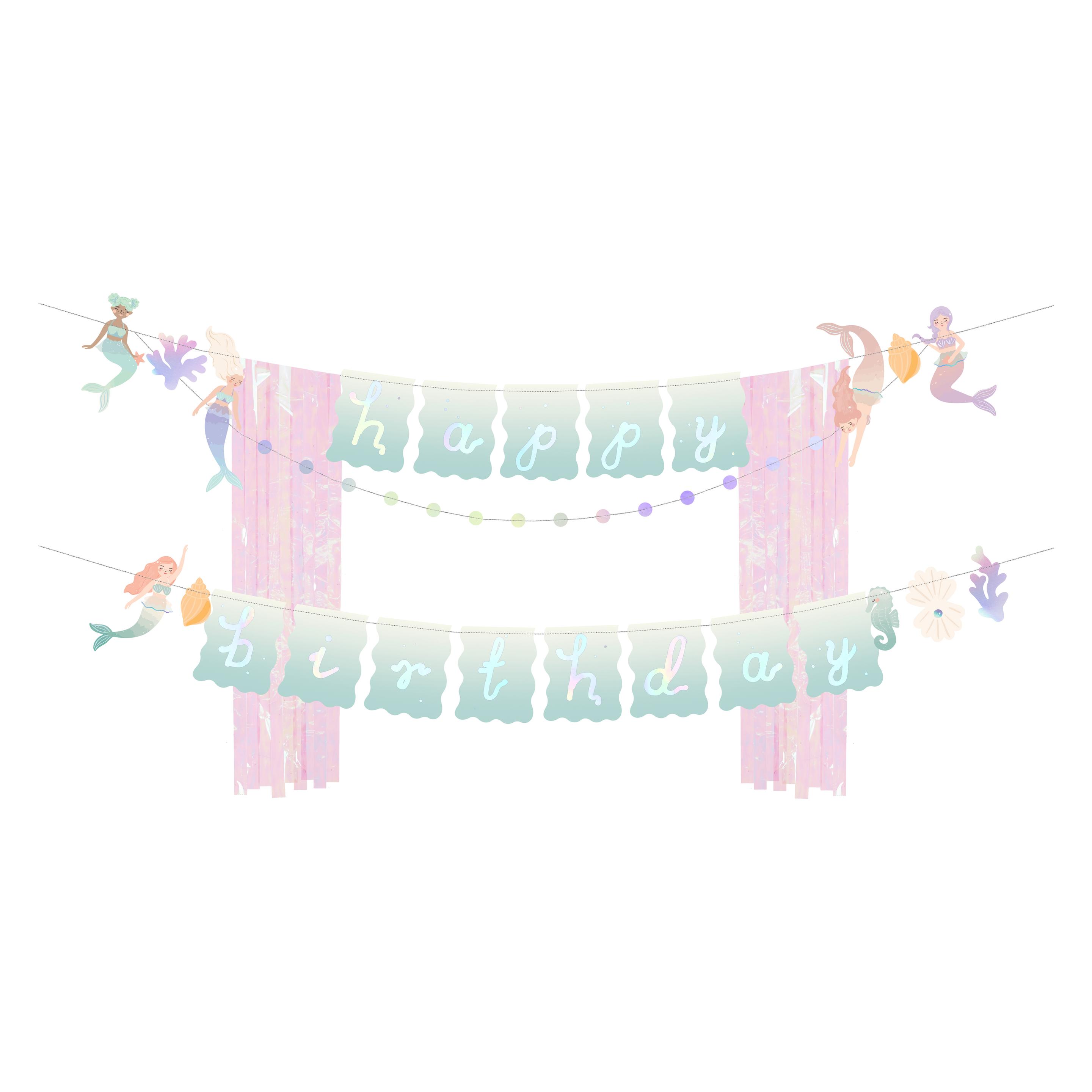 Partydeco Happy Birthday Banner Meerjungfrau (1 Stk.) (GRL123)
