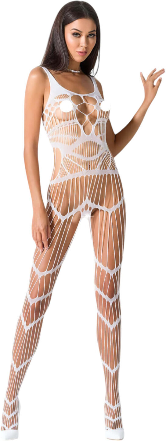 Passion BS058 - open white fishnet bodystocking (S-L)