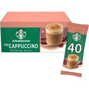 Starbucks Kaffee Typ Cappuccino Premium Mixes, löslicher Kaffee mit Milchpulver & Zucker, 40 Portionssticks